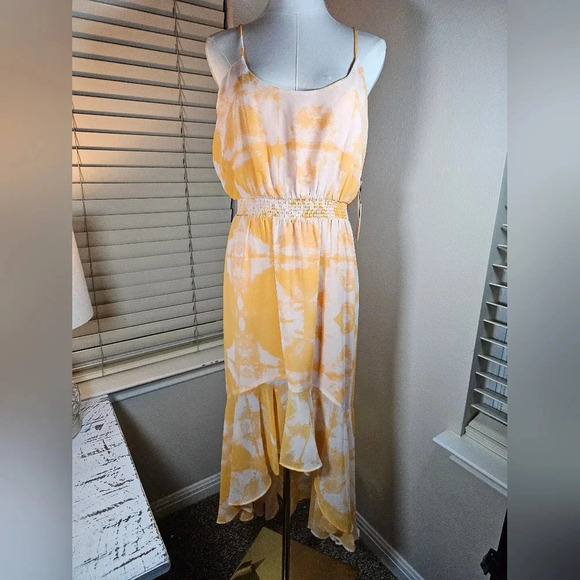 NWT 1.State Sunburst Orange Canyon Tie Dye High-Low Dress - Picture 2 of 13